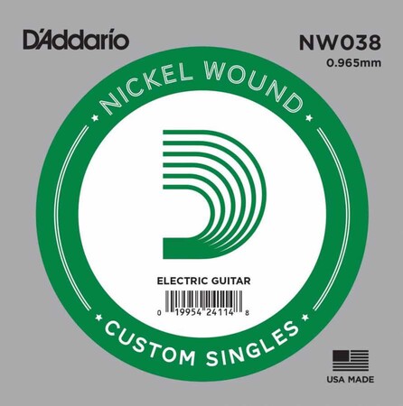 D'Addario NW038 Nickel Wound Elektro Gitar Tek Tel