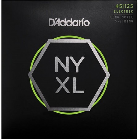 D'Addario NYXL45125 Light Top/Medium Bottom 45-125 5 Telli Bas Gitar Tel Takımı - Thumbnail