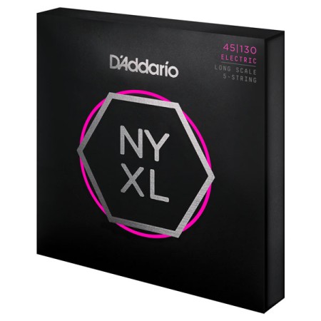 D'Addario NYXL45130 Long Scale Regular Light 45-130 5 Telli Bas Gitar Teli - Thumbnail