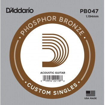 D'Addario PB047 Phosphor Bronze Wound Akustik Gitar Tek Tel