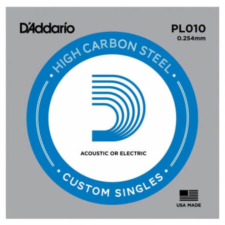 D'Addario - D'Addario PL010 Plain Steel Elektro Gitar Tek Tel