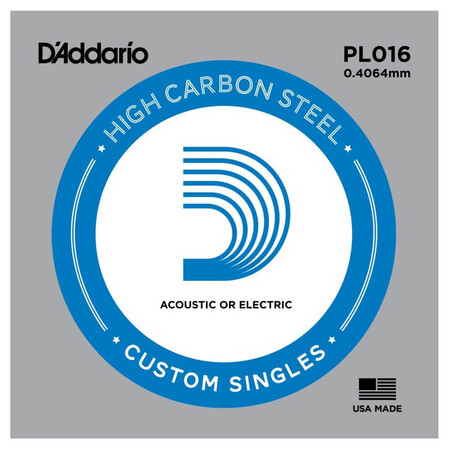 D'Addario PL016 Plain Steel Elektro Gitar Tek Tel - DAddario