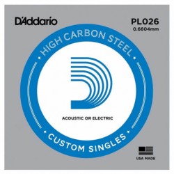 DAddario - D'Addario PL026 Plain Steel Elektro Gitar Tek Tel