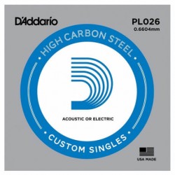 D'Addario PL026 Plain Steel Elektro Gitar Tek Tel