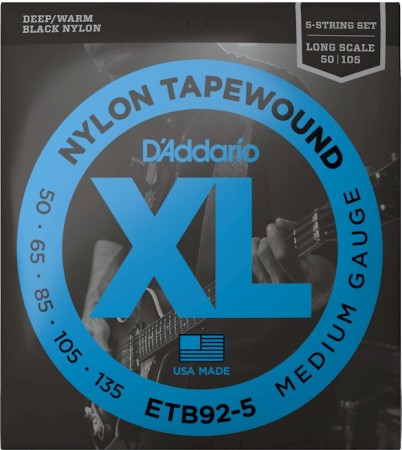 DAddario - D'Addario Tapewound ETB92-5 Medium 50-135 5-String / Long Scale Set 5 Telli Bas Gitar Teli