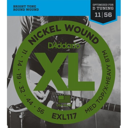 D'Addario EXL117 Medium Top / Extra Heavy Bottom Elektro Gitar Tel Seti (11-56) - DAddario