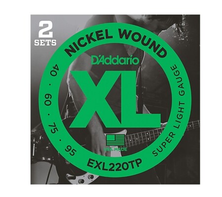 DAddario - D'Addario XL220TP ( 2'Li Set) 4 Telli Long Scale Bas Gitar Teli (040-095)