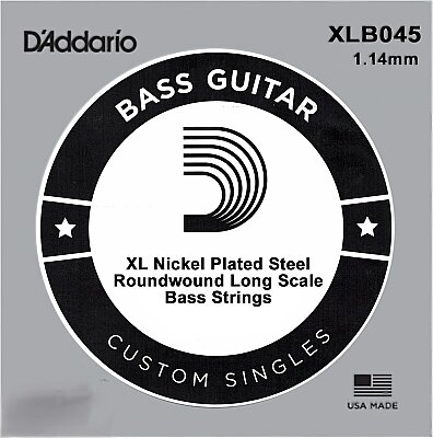 D'Addario XLB045 Nickel Wound Single Long Scale .045 Bas Gitar Tek Tel - DAddario