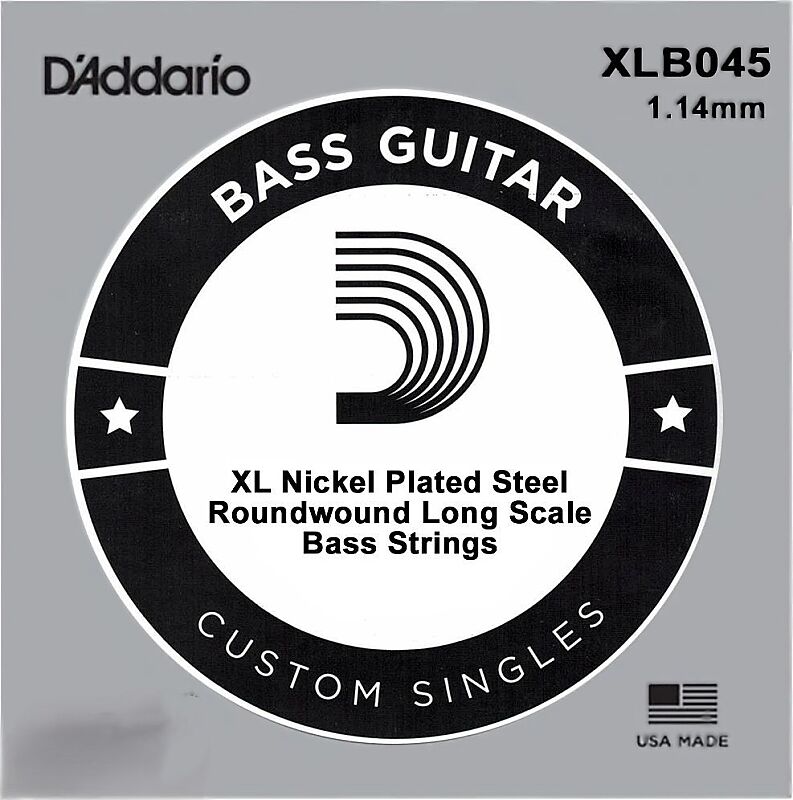 D'Addario XLB045 Nickel Wound Single Long Scale .045 Bas Gitar Tek Tel - 1