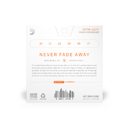 DAddario XSAPB1047 Ekstra Light Bronze Phosphor XS 10-47 Akustik Gitar Tel Takımı - 2