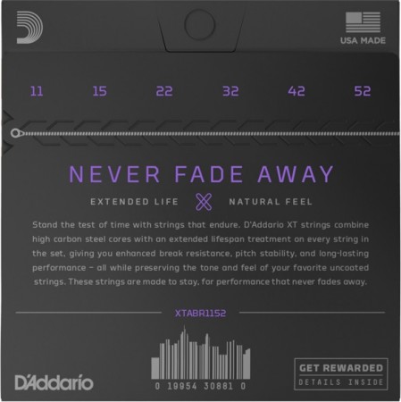 D'Addario XTABR 11-52 Custom Light Akustik Gitar Tel Takımı - Thumbnail