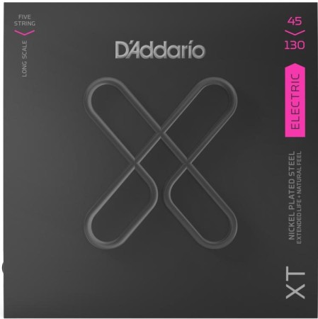 DAddario - D'Addario XTB45130 Regular Light/Long Scale Nickel Plated 5 Telli Bas Gitar Teli (45-130)