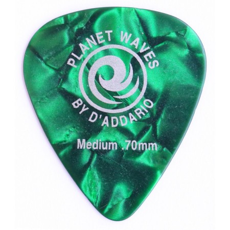 DAddario - PlanetWaves Classic Celluloid Green Pearl Medium .70 mm Tekli Pena