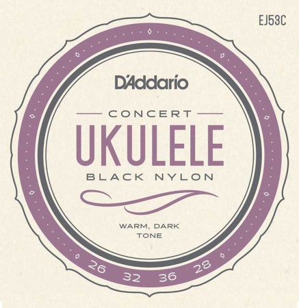 D'Addario Pro-Arte EJ53C Black Nylon Concert Ukulele Teli