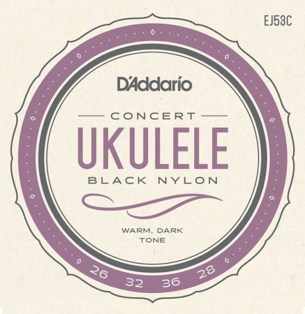 DAddario - D'Addario Pro-Arte EJ53C Black Nylon Concert Ukulele Teli