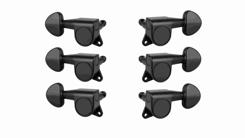 DerJung DJ333B-D7B 3+3 Siyah Akustik Gitar Burgu Takımı - 1