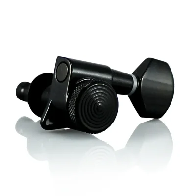 Derjung 6 Sıra Sağ Dizilim Kilitli Elektro Gitar Burgu Takımı (6-in-line) – Black - 2