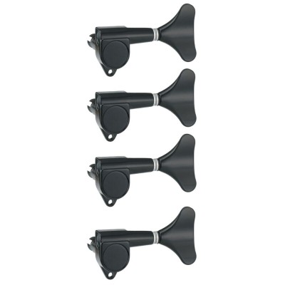 Derjung DJ242B-R4 4 Telli Bas Gitar Tek Sıra Sağ Dizilim Burgu Takımı (Black) - Der Jung