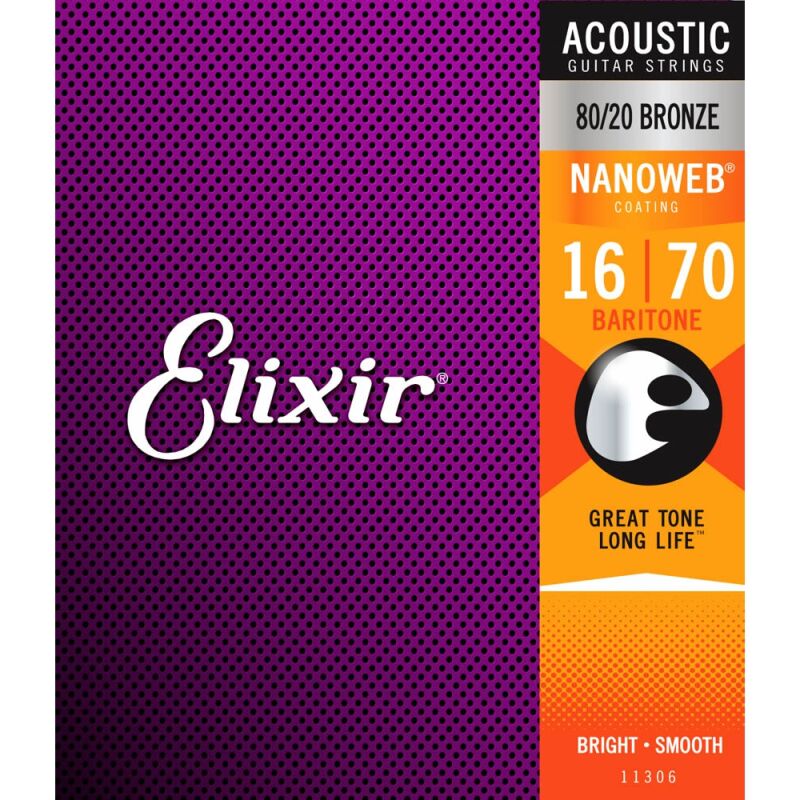 Elixir 11306 Baritone Akustik Gitar Teli (16-70) - 1