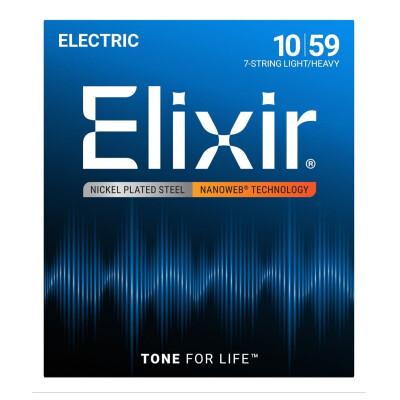 Elixir 12074 Nanoweb Light/Heavy 7 Telli Elektro Gitar Teli (10-59) - 3