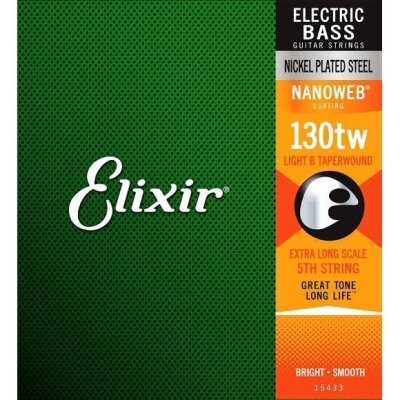 Elixir 130 Tapewound Tek Bas Gitar Teli Extra Long Scale 15433 - 1