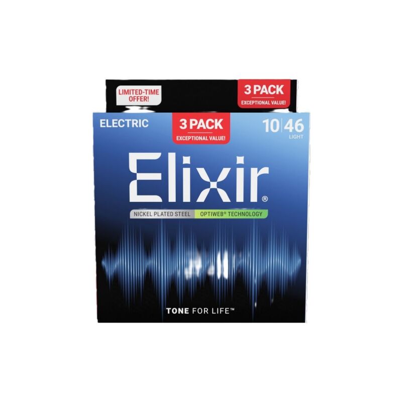 Elixir 16572 Optiweb Nickel Plated Elektro Gitar Teli 3'lü Set Yeni Paket - 5