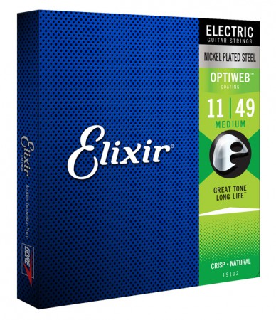 Elixir 19102 Nickel Plated Optiweb 11-49 Elektro Gitar Teli - 1