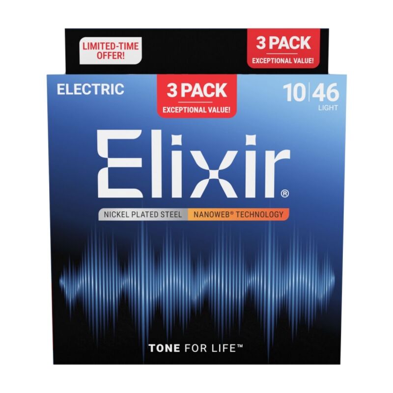 Elixir( 3 Pk 12052 ) 010-046 Elektro Gitar Teli - 1