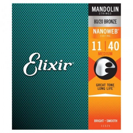 Elixir 80/20 Bronze 11525 With Nanoweb Coating Mandolin Teli