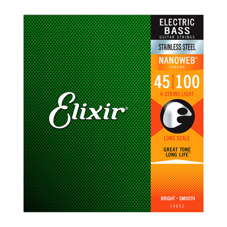 Elixir - Elixir Nanoweb Stainless Steel 14652 4 Telli Bas Gitar Teli (045-100)