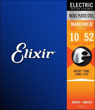 Elixir Nanoweb Light Heavy 12077 Elektro Gitar Teli (10-52) - Thumbnail