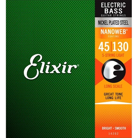 Elixir Nanoweb Light Long Scale 14202 5 Telli Bas Gitar Teli (45-130)