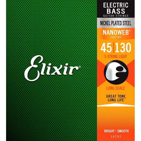 Elixir Nanoweb Light Long Scale 14202 5 Telli Bas Gitar Teli (45-130) Yeni Paket - 1