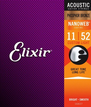 Elixir - Elixir 16027 Nanoweb Phosphor Bronze Akustik Gitar Teli (11-52)