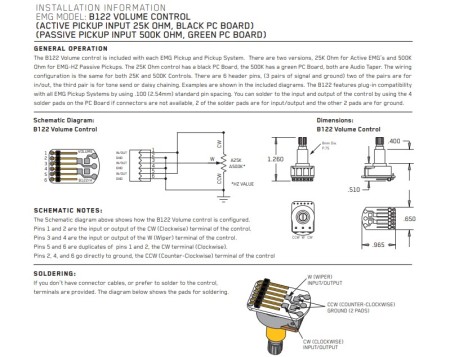 EMG 25K Split Shaft Volume Potentiometer - 3