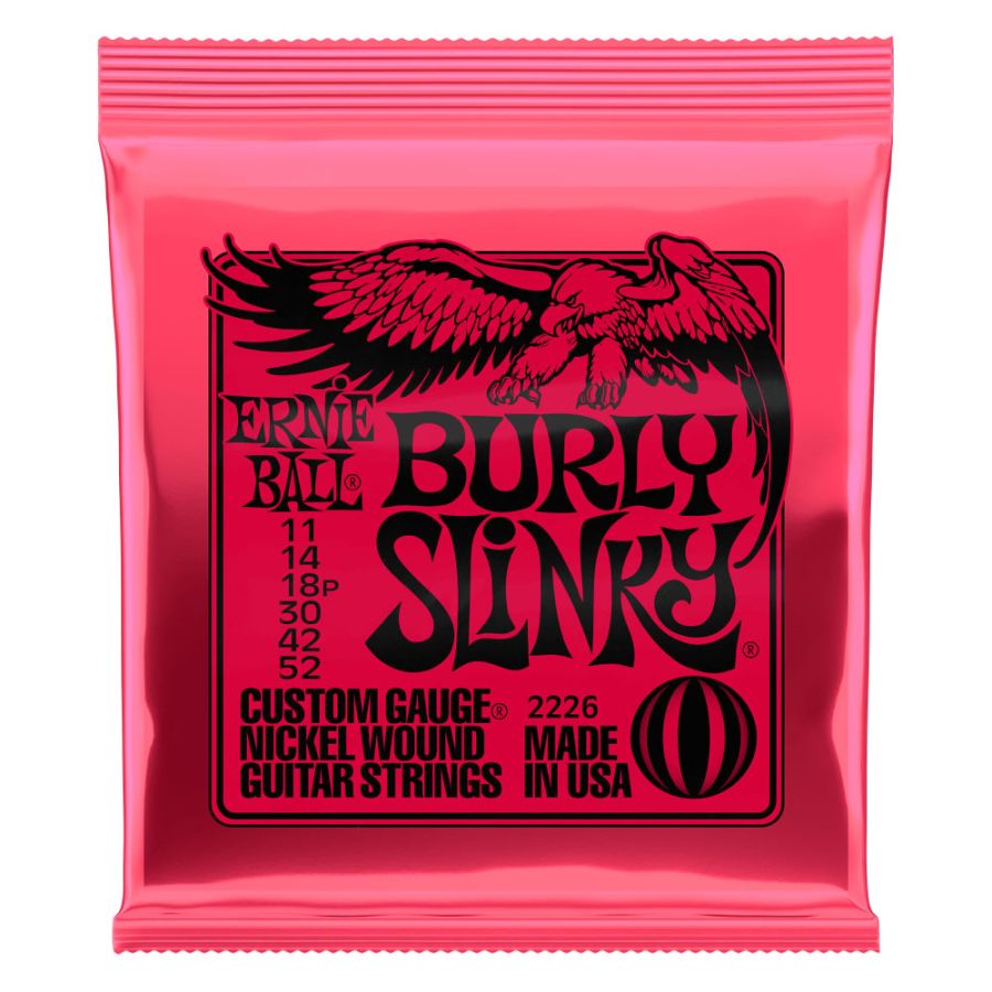 Ernie Ball 2226 Burly Slinky Nickel Wound 11-52 Elektro Gitar Tel Takımı - 1