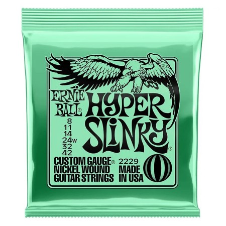 Ernie Ball 2229 Hyper Slinky Nickel wound 8-42 Elektro Gitar Tel Takımı