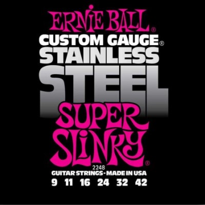 Ernie Ball 2248 Stainless Steel Super Slinky 09-42 Elektro Gitar Teli - Ernie Ball