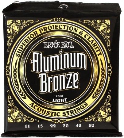 Ernie Ball 2568 Light Aluminum Bronze 11-52 Akustik Gitar Tel Takımı