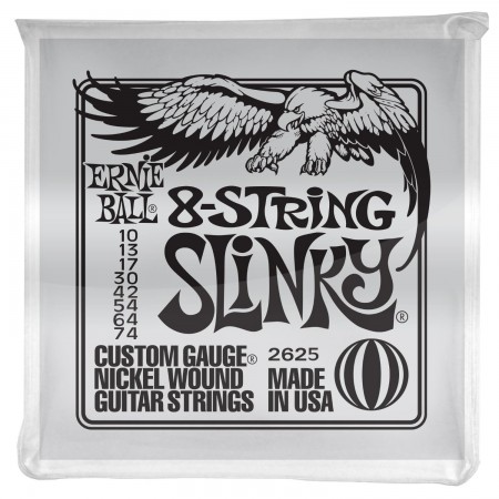 Ernie Ball - Ernie Ball 2625 Slinky Electric Nickel Wound 8 Telli (10 - 74) Elektro Gitar Teli