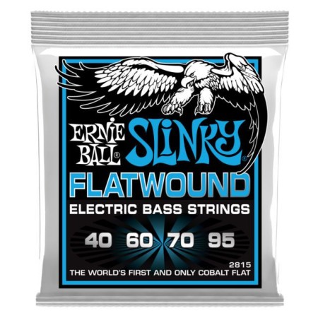 Ernie Ball - Ernie Ball 2815 Extra Slinky Flatwound Electric 040-95 Bas Gitar Tel Takımı