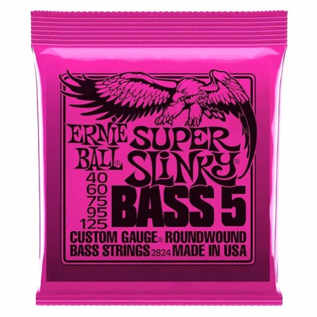 Ernie Ball - Ernie Ball 2824 Super Slinky Nickel 40-125 (5 Telli) Bas Gitar Teli