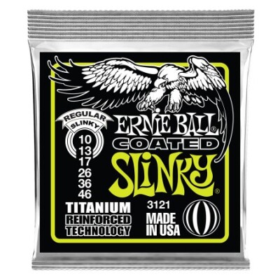 Ernie Ball 3121 Titanium Coated Hybrid Slinky Elektro Gitar Teli (10-46) - Ernie Ball