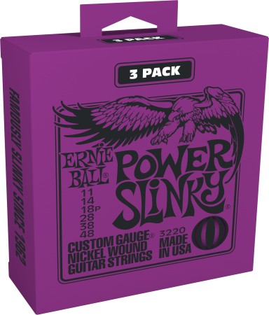 Ernie Ball - Ernie Ball 3220 Power Slinky Nickel Wound (11-48) 3 Pack Set Elektro Gitar Tel Takımı