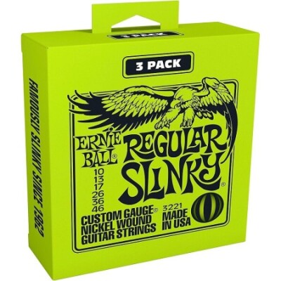 Ernie Ball 3221 Regular 10-46 Slinky Nickel Wound 3 'lü Set Elektro Gitar Teli - Ernie Ball
