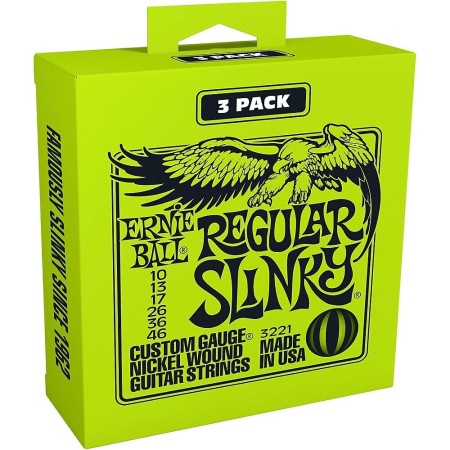 Ernie Ball 3221 Regular 10-46 Slinky Nickel Wound 3 'lü Set Elektro Gitar Teli - Thumbnail