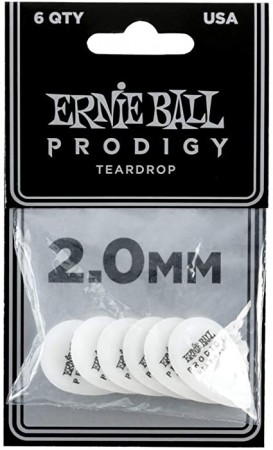 Ernie Ball - Ernie Ball 9336-2.0mm Small White Teardrop Prodigy Gitar Penası 6'lı Paket
