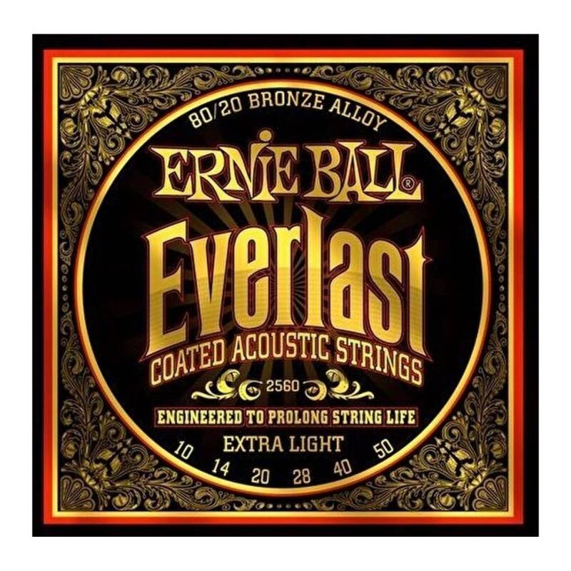 Ernie Ball Everlast XL 10-50 Coated 80/20 Bronze Akustik Gitar Teli - 1