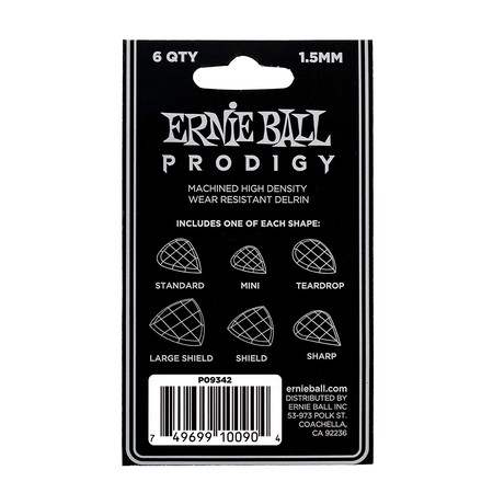 Ernie Ball P09342 1.5mm Black Multipack Prodigy Guitar Penası 6'lı Paket - Thumbnail