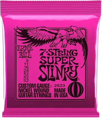 Ernie Ball Super Slinky 9-52 7 Telli Nickel Wound Elektro Gitar Tel Takımı - 1